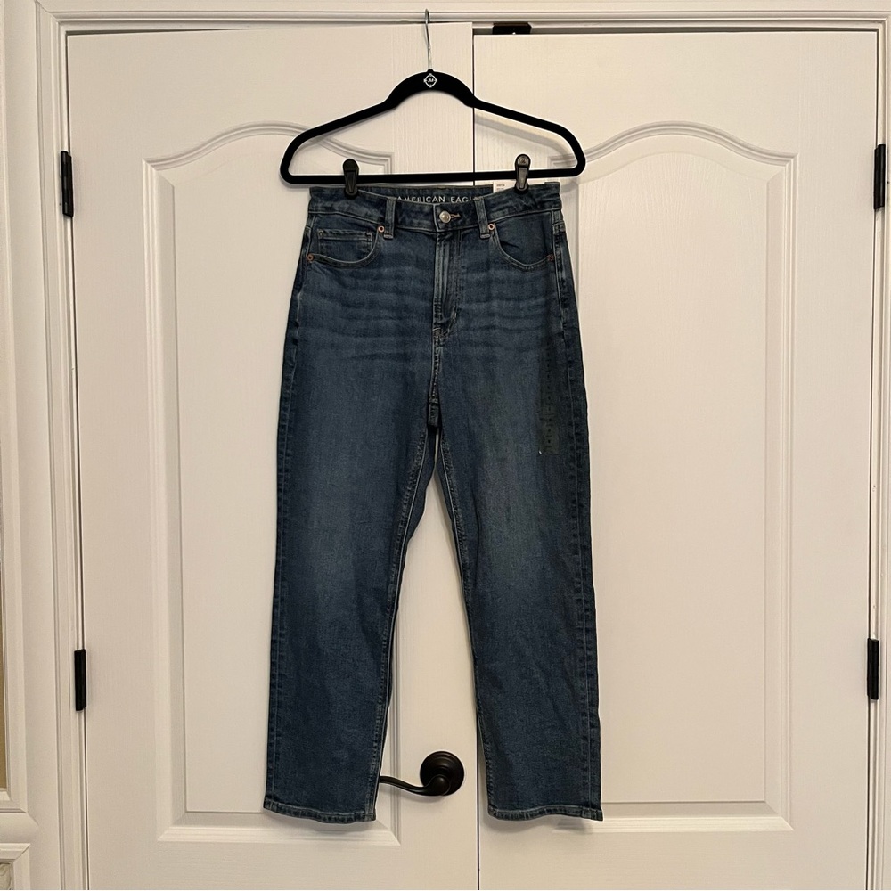 American Eagle Mom Jean Classic Blue Stretch